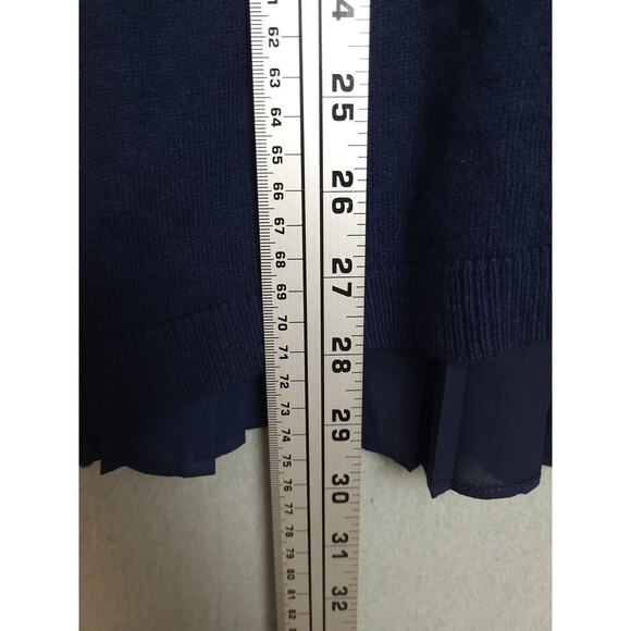 Lane Bryant Women's Knitted Wool Blend Top Sz 14/16 Pleated Long Sleeve Blue EUC - Picture 6 of 8